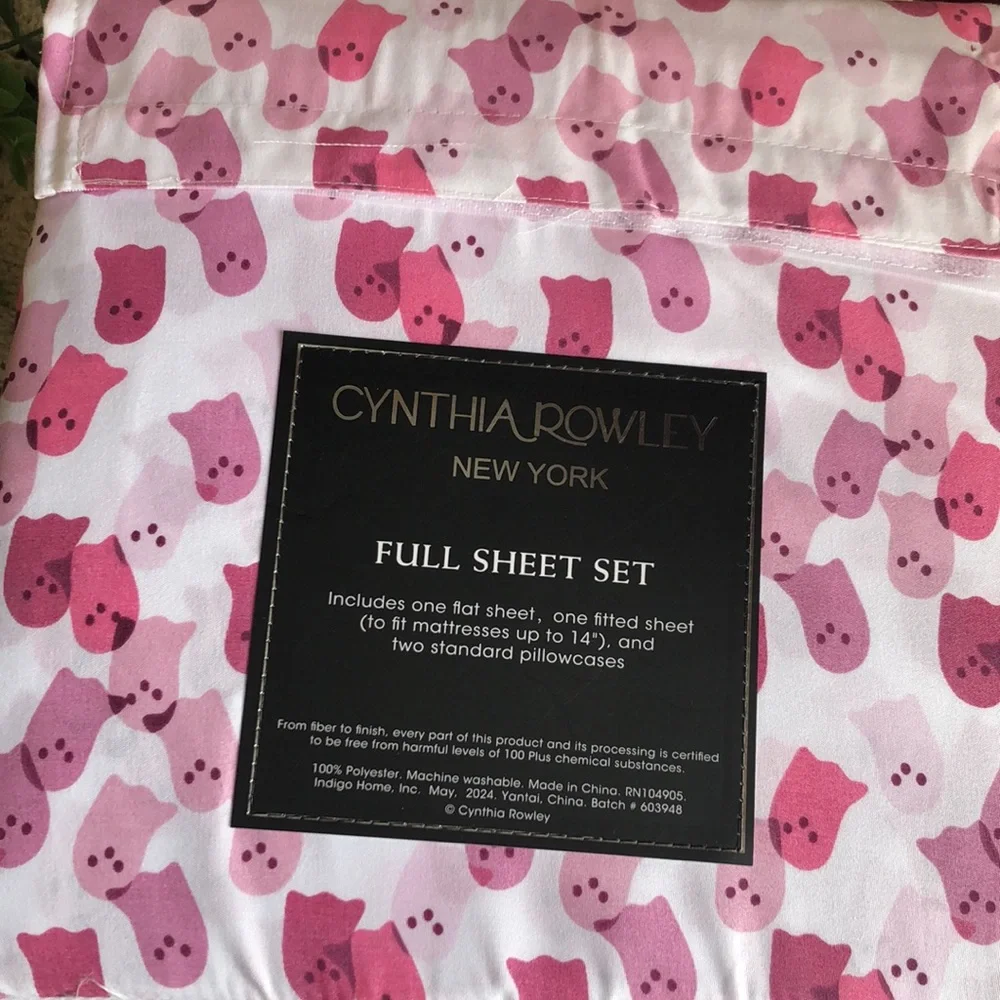 Cynthia Rowley PINK GHOSTS Halloween Sheet Set - FULL